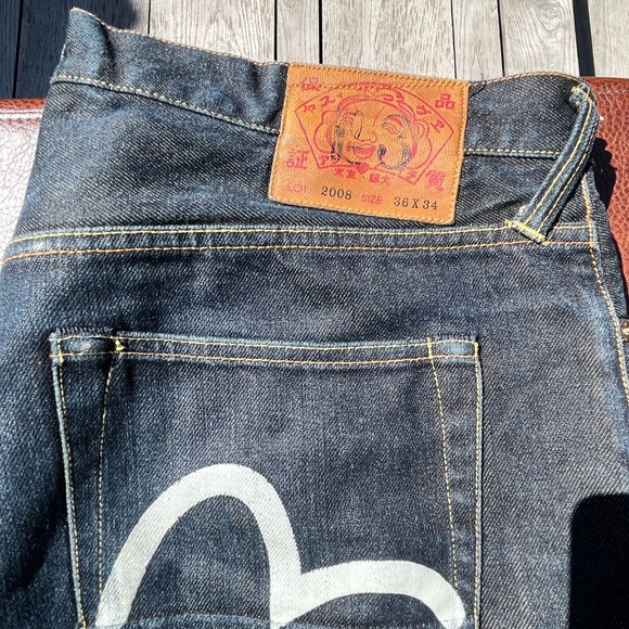 Evisu Mens Jeans with Gull Details on Pockets - Size 36 x 34 - Picture 5 of 7